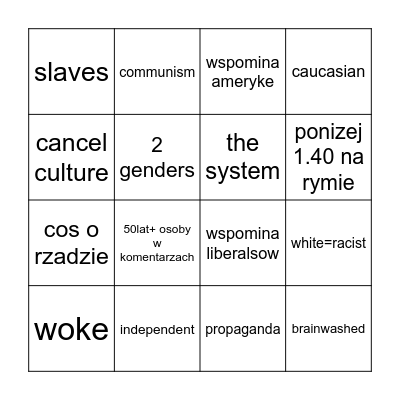 tom makdonald Bingo Card