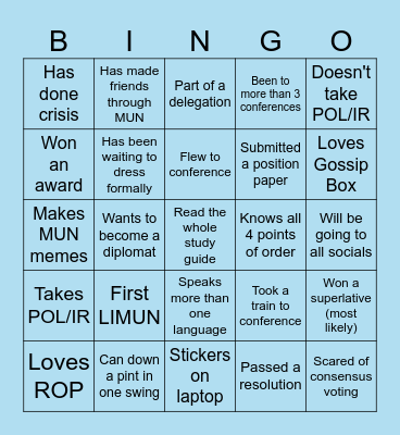 NATO Bingo Card