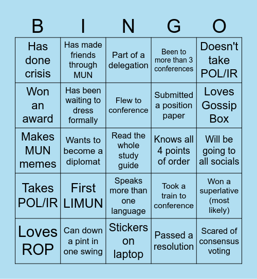 NATO Bingo Card