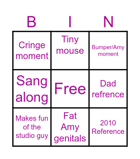 PITCH PERFECT Bingo Card