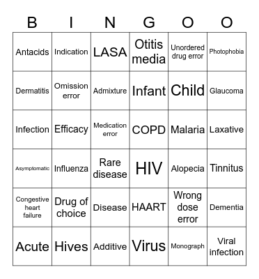 Words of the day Bingo Card