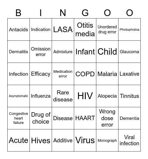 Words of the day Bingo Card