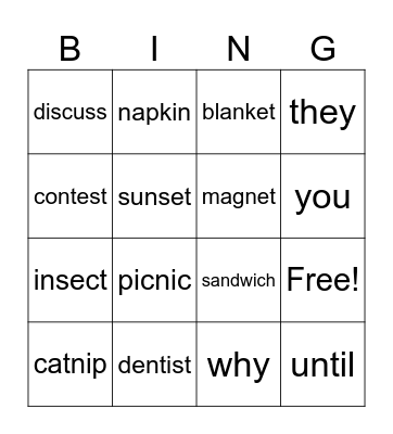 cycle 12 Bingo Card