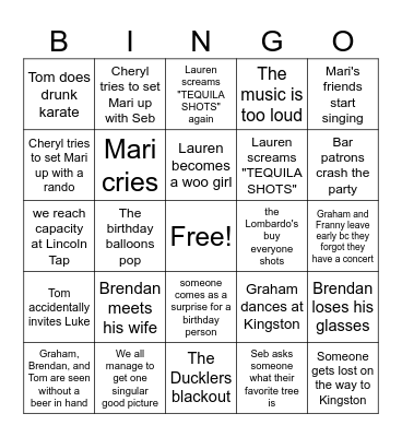 BIRTHDAY BINGO Card