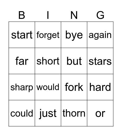 cycle 12 Bingo Card