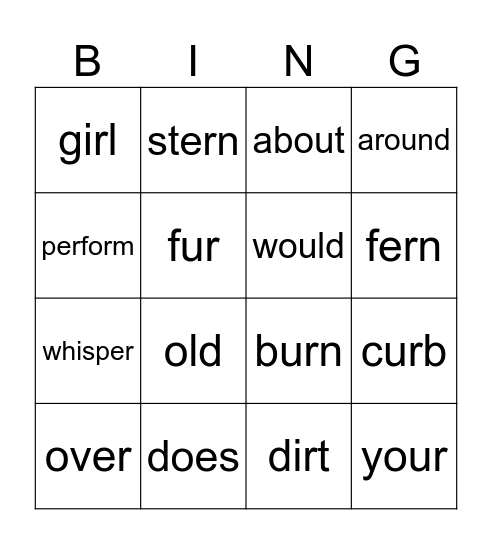cycle 20 Bingo Card