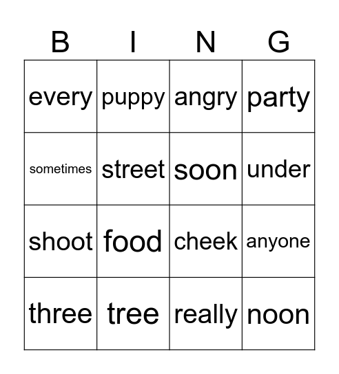 cycle 21 Bingo Card