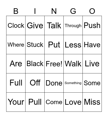 Level 2 Sight Words Bingo Card
