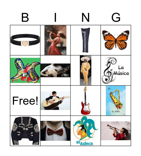 Los mariachis Bingo Card