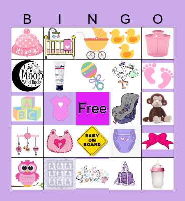 Baby Kaniatobe's Shower Bingo Card