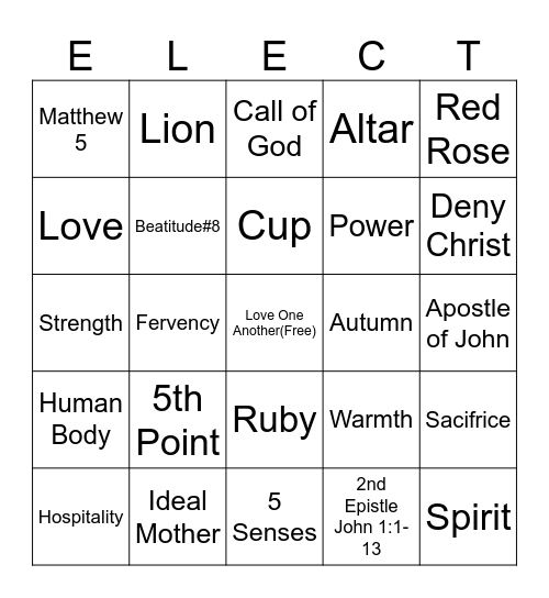 ELECTA BINGO Card