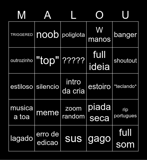 MALOU BINGO Card