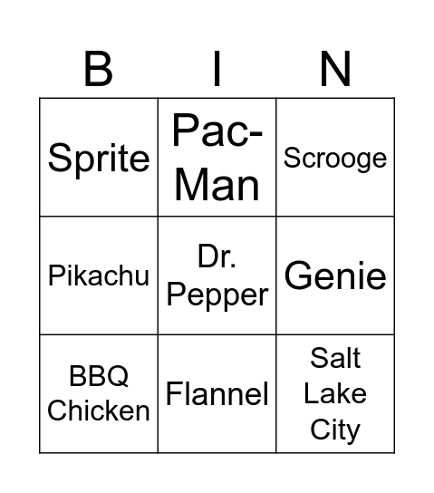 Infinite Craft Bingo Card