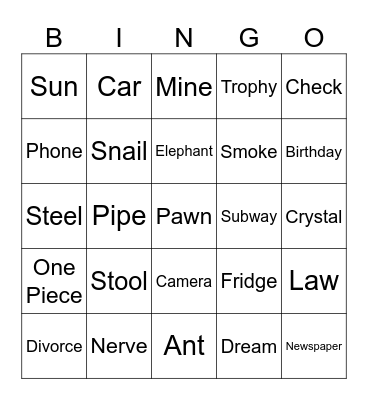Infinite Craft Bingo Card