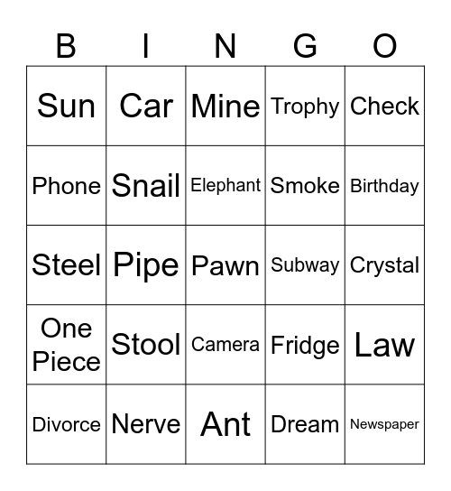 Infinite Craft Bingo Card
