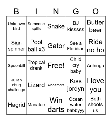Floridummies Bingo Card