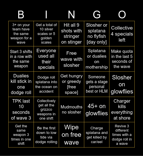 Golden Roto Bingo Card