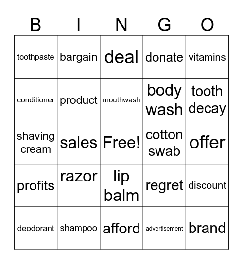 UNIT 11:  Buy one, get one free! Bingo Card