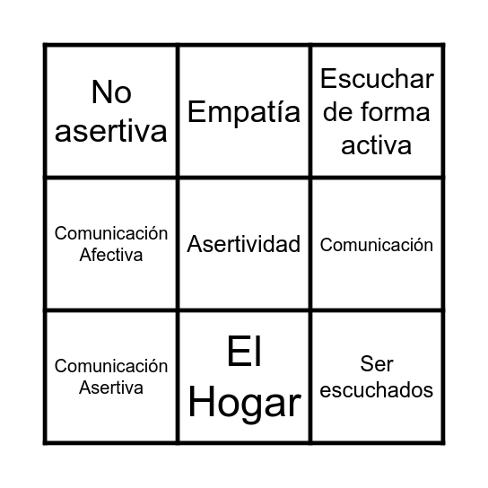 Bingo De La Comunicación Bingo Card