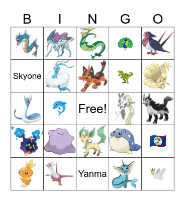 Pokemon Bingo Card
