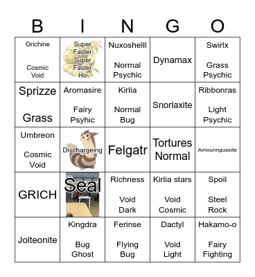 Pokemon Bingo Card