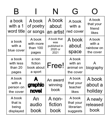 Library Bingo Card