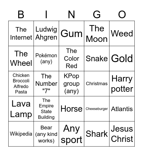 Infinite Craft Bingo Card