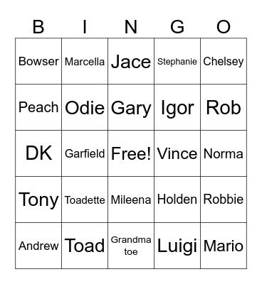 Vince bingo Card