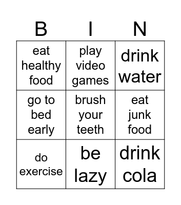 You should... Bingo Card