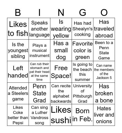 Graduation Bingo! Bingo Card