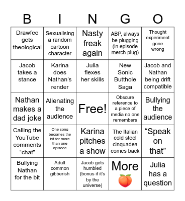 Drawfee 2024 Bingo Card