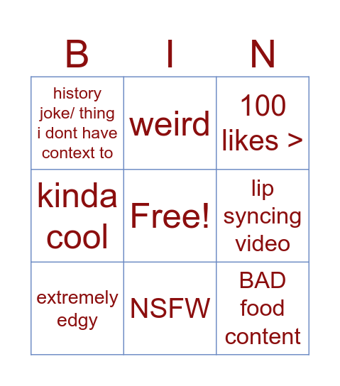 youtube shorts bingo Card