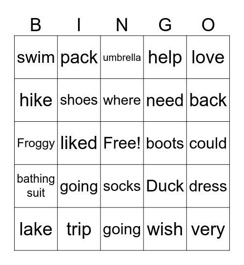 The Trip Bingo Card