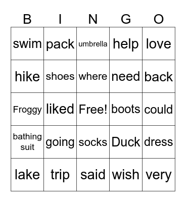 The Trip Bingo Card