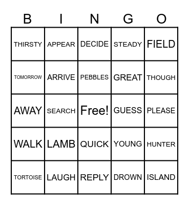 GRADE FIVE RUIZ BINGO Card