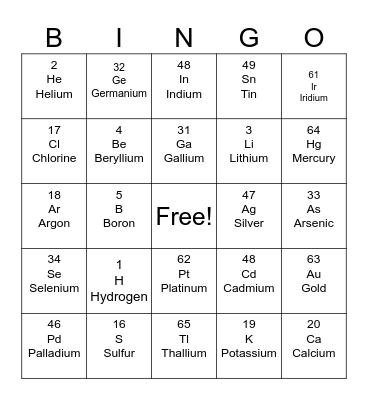 Symbo Bingo Card