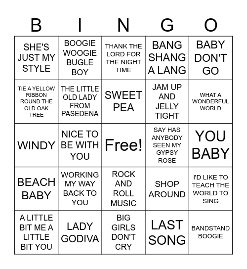 BEEFS 1 Bingo Card