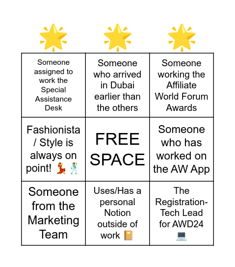 iStack Human Bingo! Bingo Card