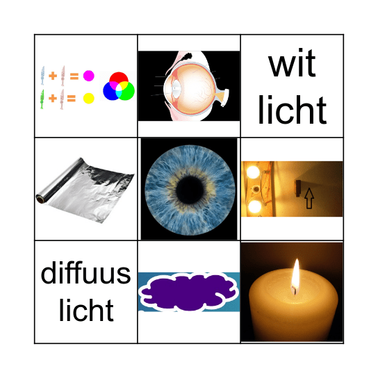 Bingo 2.0 oog en licht (t/m les 4) Bingo Card