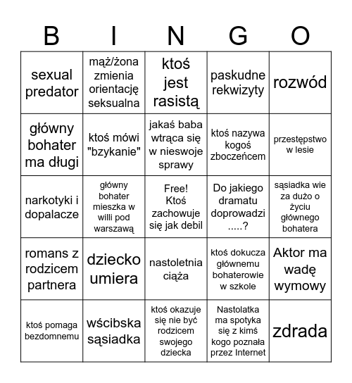 Ukryta Prawda Bingo Card