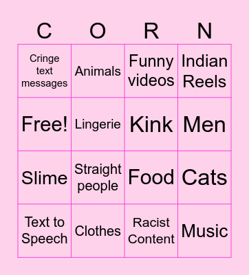 Andi Reel Bingo Card