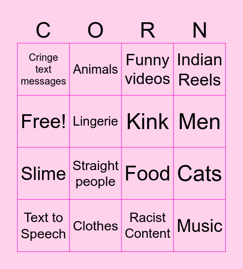 Andi Reel Bingo Card