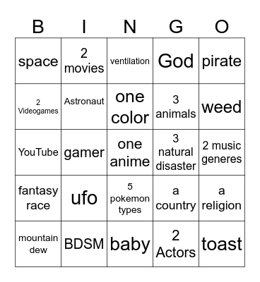 Mr Gates and lilPet Bingo Card