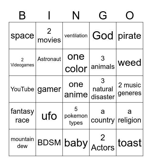 Mr Gates and lilPet Bingo Card