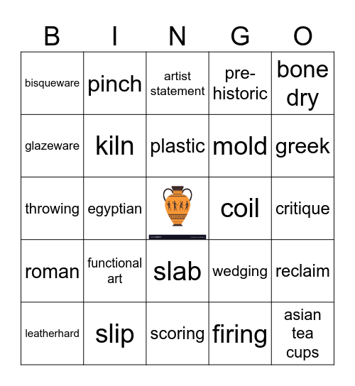 Ceramics Bingo Card