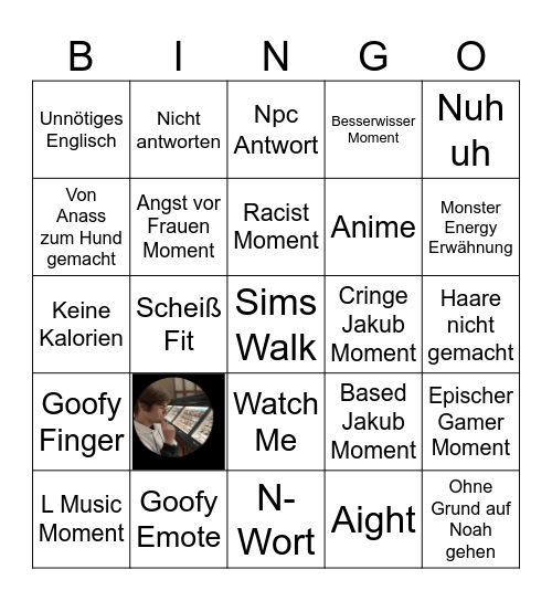 Jukub Bingi Bingo Card