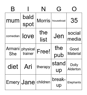 Good Material Bingo Card