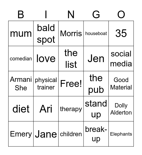 Good Material Bingo Card