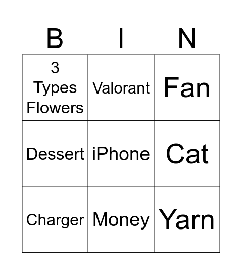 Infinite Craft Bingo Card