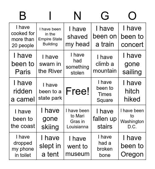 Bingo #2 Bingo Card